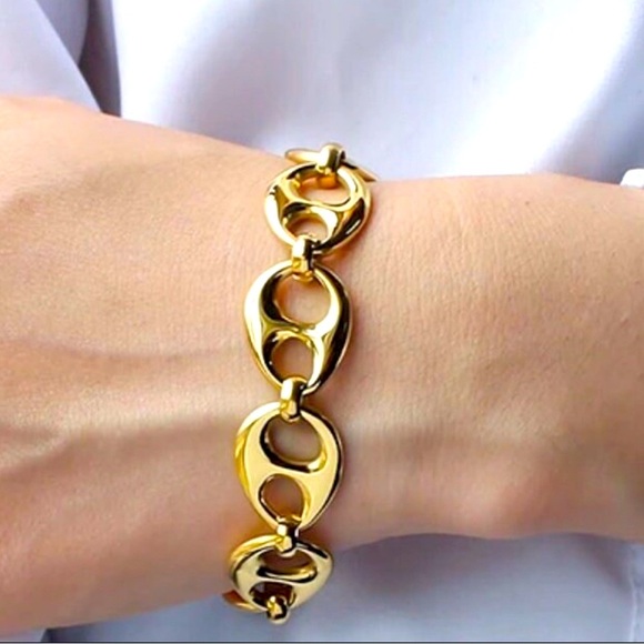 Gold Link Bracelet Stainless Steel - Picture 2 of 3